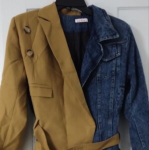 Denim/khaki blazer